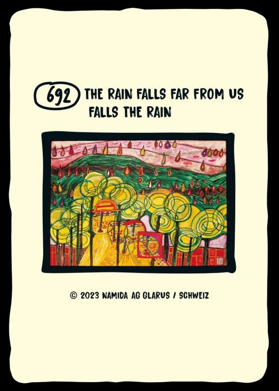 The rain falls far from us falls the rain